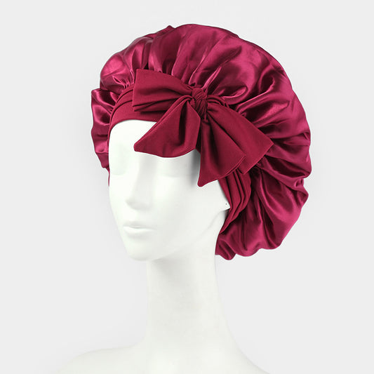 Silk Bonnet For Sleeping Women Satin Bonnet Double Layer Satin Lined Hair Bonnet With Tie Band Curly Hair