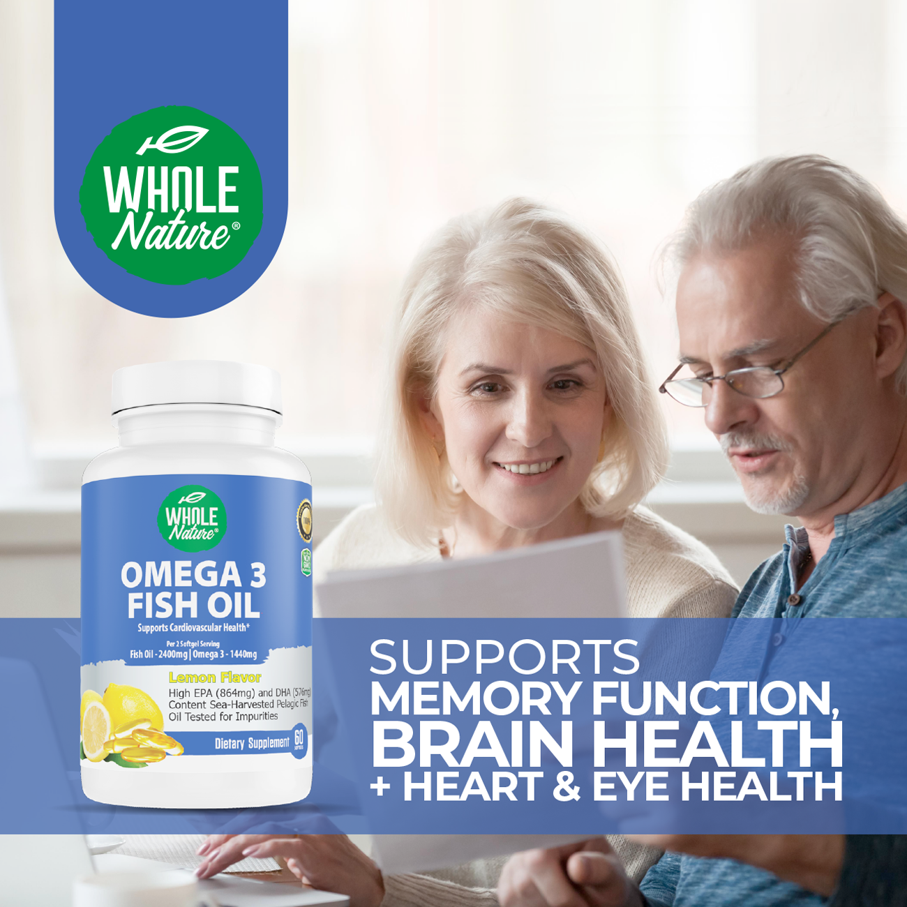 Whole Nature Omega 3 Fish Oil 2400mg