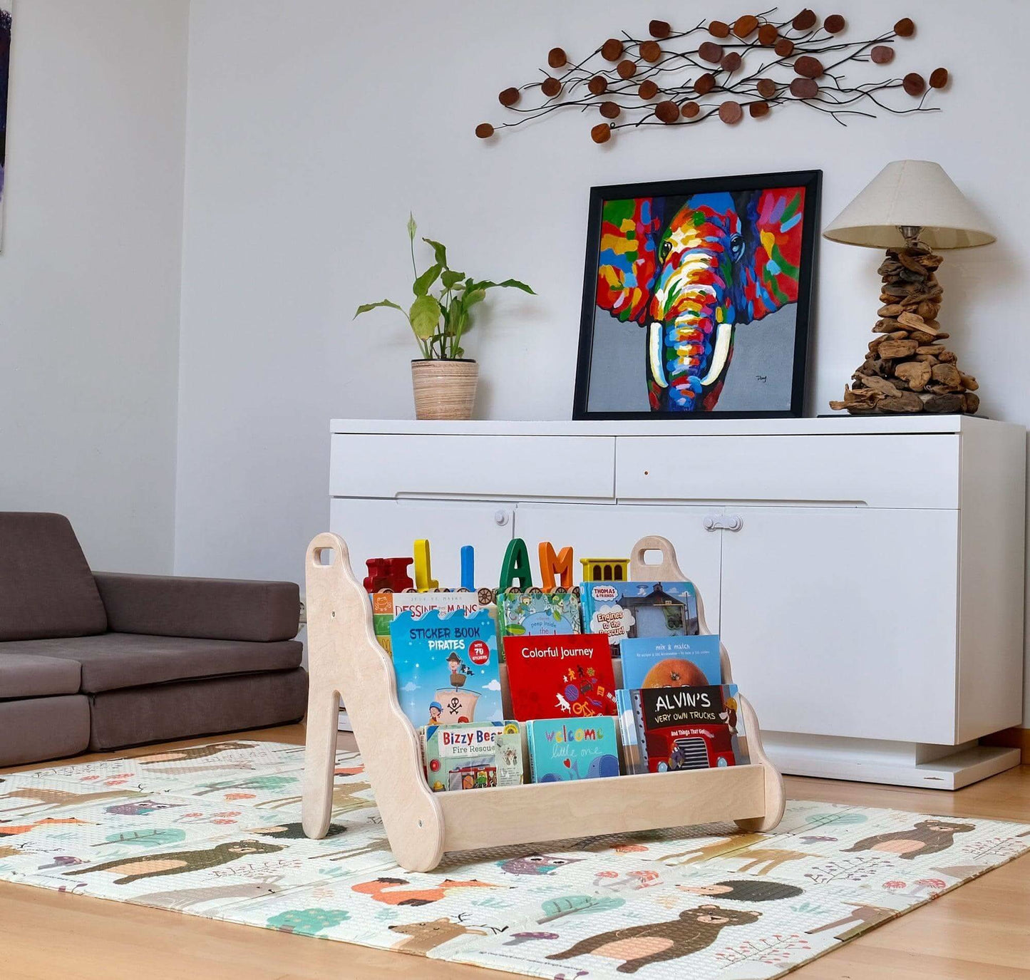 Seatable Wooden Bookshelf / Small-Medium-Large Size